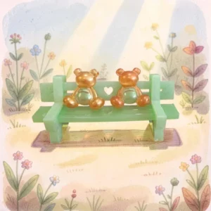 Gorgeous Teddy Bear Bench with 2 bears plus 2 extra seats