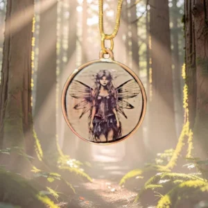 Fairy Pendant on one side Butterfly on the other