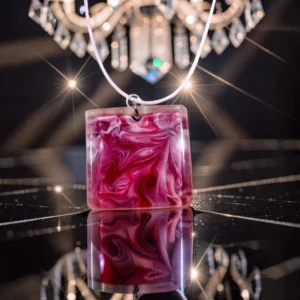beautiful flowing pink resin pendant