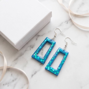 Fun Teal Sparkle Earrings