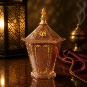Beautiful paned Resin Jar with painted highlights.